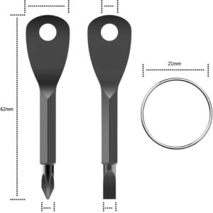 Alternative view of ROSTIVO Screwdriver Keychain Pocket Repair Tool Multi Mini Cool Gadgets for Men Small Gift for Women (Black)