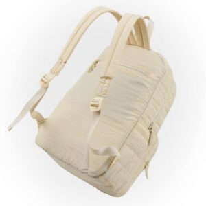 Alternative view of Quilted Travel Work Laptop Backpack for Women(Off-white),Lightweight Cute Casual Daypack for Teen Girls,Small Purse Backpack,Waterproof Nylon Middle School College Student Bookbag