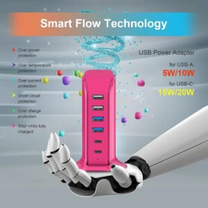 Alternative view of USB Charging Station Multiports Upoy, Charging Hub 6 Ports Dual Type-C, USB Tower Fast Charging for Tablets, Cellphones, Smart Watch, and More Electronic Gadgets, Portable Design, Travel Essentials