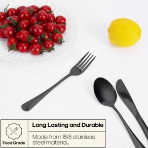 Alternative view of Travel Utensils with Case, Quatish 5 Piece Stainless Steel Silverware Set for Work, Portable Reusable Travel Cutlery Set, Fork and Spoon Set for Picnic, Camping, Gadgets, Lunch Box for Men, Black