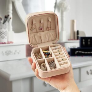 Alternative view of Travel Jewelry Case, Mini Portable Jewelry Travel Boxes, Small Jewelry Organizer for Rings, Earrings, Pendants, Watches, Necklaces, Lipsticks Organizer Storage Holder Case (Pink)