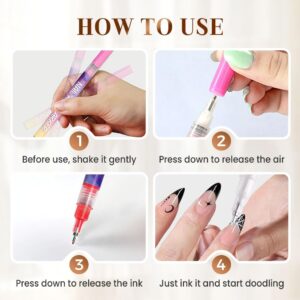 Alternative view of Nail Art Pens Set 12 Colors Nail Art Markers,2025 Nail Polish Pens Drawing Painting Pen for Home Salon,Quickly Dry Nail Art Nail DIY Decoration