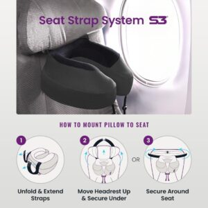 Alternative view of Cabeau Airplane Travel Pillow for Long Flights - Evolution S3 - Supportive Memory Foam with Seat Straps to Secure Your Head and Neck and Provides 360° Support (Steel Grey)