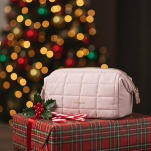 Alternative view of BAGSMART Makeup Bag Travel Toiletry Bag, Puffy Padded Make Up Bags for Women Makeup Organizer Case, Wide-open Pouch Purse Travel Essentials Toiletries Accessories Brushes, Pink