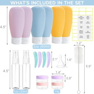 Alternative view of 20 Pack Travel Bottles Set for Toiletries TSA Approved, Leak Proof Travel Size Containers Kit Portable Refillable Travel Accessories for Shampoo Conditioner Lotion Liquids (Multi-color)