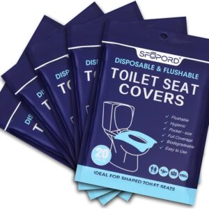 XL 100PCS Toilet Seat Covers Disposable - Flushable Paper Toilet Seat Cover is Travel Accessories, Travel Essentials for Public Restrooms, Airplane, Campin