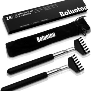 2 Pack Portable Extendable Back Scratcher, Stainless Steel Telescoping Back Scratcher with Beautiful Present Packaging