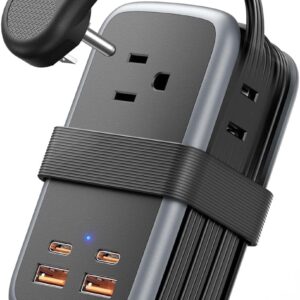 NTONPOWER GAN Ultra 65W USB Fast Charging Station, 7 in 1 Travel Power Strip with 3 Outlets 4 USB (2 USB C), Extension Cord 4ft, Travel Essentials, Cruise Power Strip Compatible with MacBook, iPhone