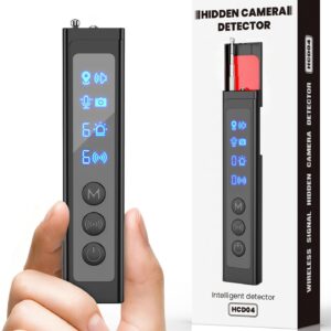 AI Hidden Camera Detector,High Precision Bug & WiFi Scanner Finder,All in One Hidden Devices Detector with 6 Sensitivity Levels & 4 Detection Modes,GPS Trackers for Hotel,Bathroom,Office,Car&Travel