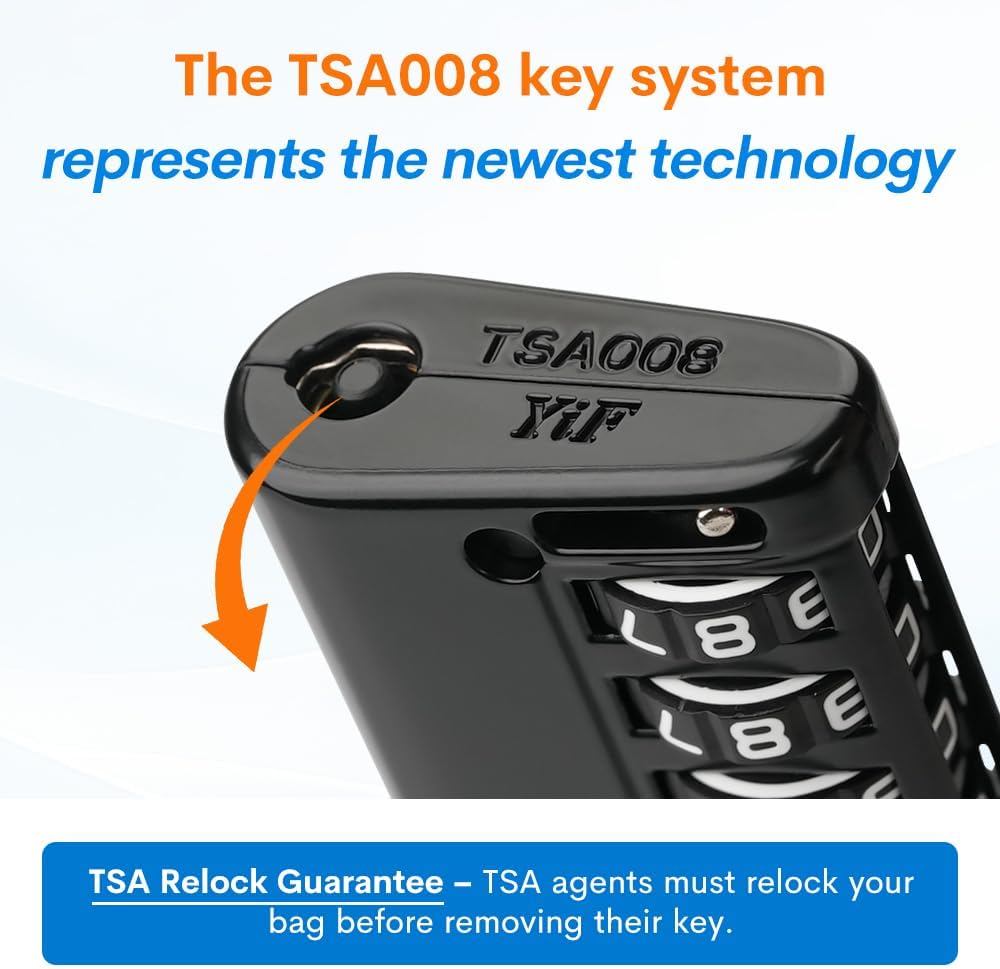 Forge TSA Approved Luggage Locks 4 Digit Combination TSA Travel Locks with TSA008, Open Alert Indicator, Zinc Alloy Body for Luggage, Suitcase, Backpack, and More. Black 2 Locks. - Image 4