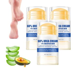 Urea Cream 60% Hydrating Foot Care Stick, New Hydrating and Anti-Cracking Foot Cream for Dry and Cracked Feet, Foot Lotion Heel Stick Fast Repairs and Relieves Cracking and Dryness Feet (3)