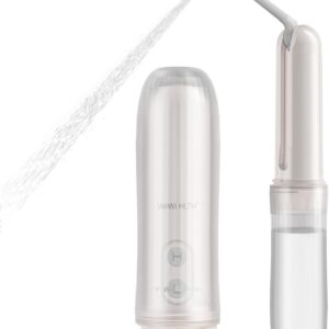 Portable Electric Bidet Sprayer - Handheld Travel Bidet with 2 Pressure Modes - Waterproof Foldable Pocket-Sized & Cordless for Bathroom Ultimate Personal Hygiene Cleaning at Home and Camping, White