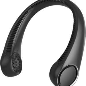 Portable Neck Fan, Hands Free Bladeless, 360° Cooling Personal Fan,Wearable Quiet Fan for Outdoor Indoor, Birthday Gifts for Men Women Mom Dad, 4000mAh Battery USB Rechargeable, 3-Speeds( Black)