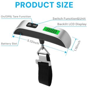 Alternative view of Digital Luggage Scale, 110lb Portable Suitcase Weight Scale for Travel with Backlit LCD, 4-Unit Switching, Non-Slip, Luggage Scale for Luggage, Backpacks, Packages (Battery Included)