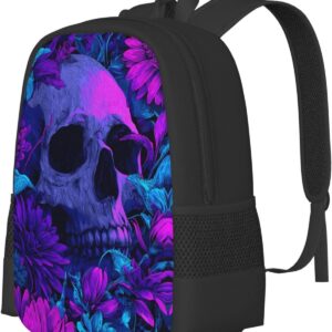 Alternative view of Sugar Skull Print Backpack - 16 Inch Laptop Daypack for Women, Waterproof Bookbag for College, Travel & Hiking