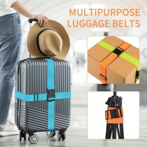 Alternative view of BILIONE 4 Pack Luggage Straps 79" Long Belts Keep Suitcase Secure While Traveling, TSA Approved Add a Bag Premium Accessory for Travel Bag Closure (Blue+Orange+Rose Pink+Green)