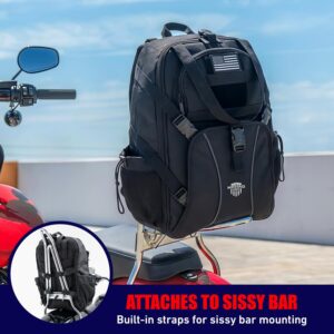 Alternative view of Nomad Motorcycle Backpack Fits Helmet, Bike Sissy Bar Backpack Lightweight Military Molle Tactical Back Pack Men/Women, Laptop Rucksack, Water Resistant Assault Pack Travel, Camping, Hiking Back Pack