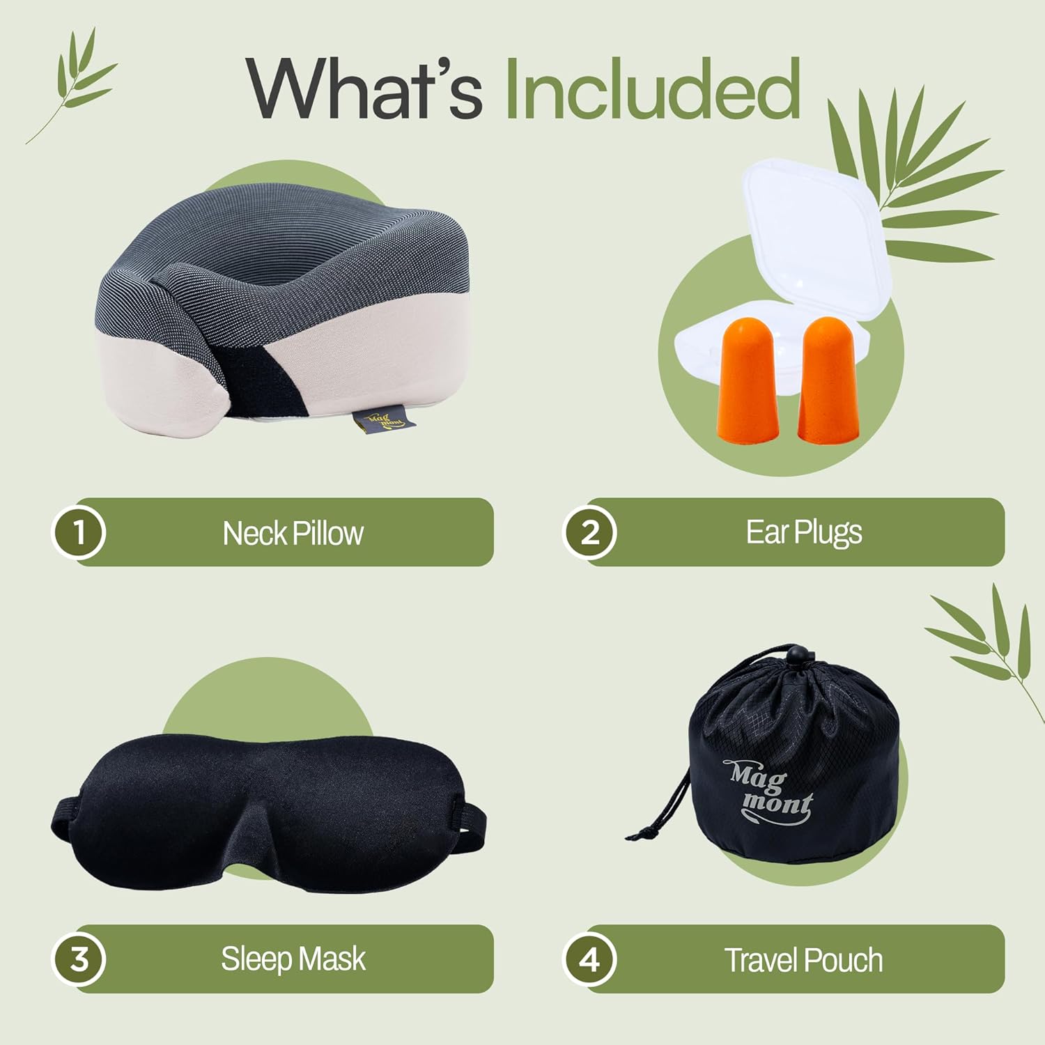 Neck Pillow for Traveling - Travel Neck Pillow for Airplane, 360° Chin Support Soft Bamboo Charcoal Memory Foam, Seamless Design, Removable Cover, Travel Accessories Included - Image 8