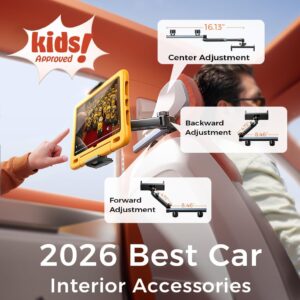 Alternative view of LISEN for iPad Holder Car Mount Road Trip Essentials Activities for Kids Gifts, Car Accessories for Women Interior, 3 in 1 Tablet Holder Backseat Camping Car Organizer Back Seat Headrest iPad Mount