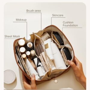 Alternative view of EACHY Travel Makeup Bag,Large Capacity Cosmetic Bags for Women,Waterproof Portable Pouch Open Flat Toiletry Bag Pattern Makeup Bag