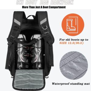 Alternative view of KEOFID 50L Ski Boot Bag Backpack, Waterproof Ski Bag, Travel Backpack for Ski Helmet, Snowboard