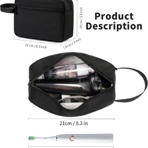 Alternative view of Travel Toiletry Bag, Small Cosmetic Bag, Hanging Water-Resistant Organizer for Men & Women, Ideal for Makeup, Shaving Kit, Gym Essentials & Travel Accessories (Black)