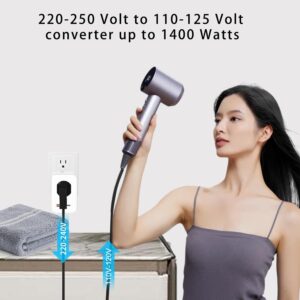 Alternative view of 220V to 110V Voltage Conversion Plug Adapter for Traveling from USA to Europe with 2 USB and 2 USBC Ports PD 20 W, 2 AC Outlets International Power Adapter