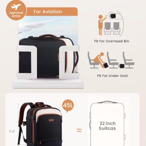 Alternative view of LOVEVOOK Travel Backpack for Women, 40L Large Carry On Backpack, Personal Item Travel Bag Flight Approved, Business Weekender Overnight Essentials Waterproof Back Pack With 2 Cubes, Fit 17 Inch Laptop