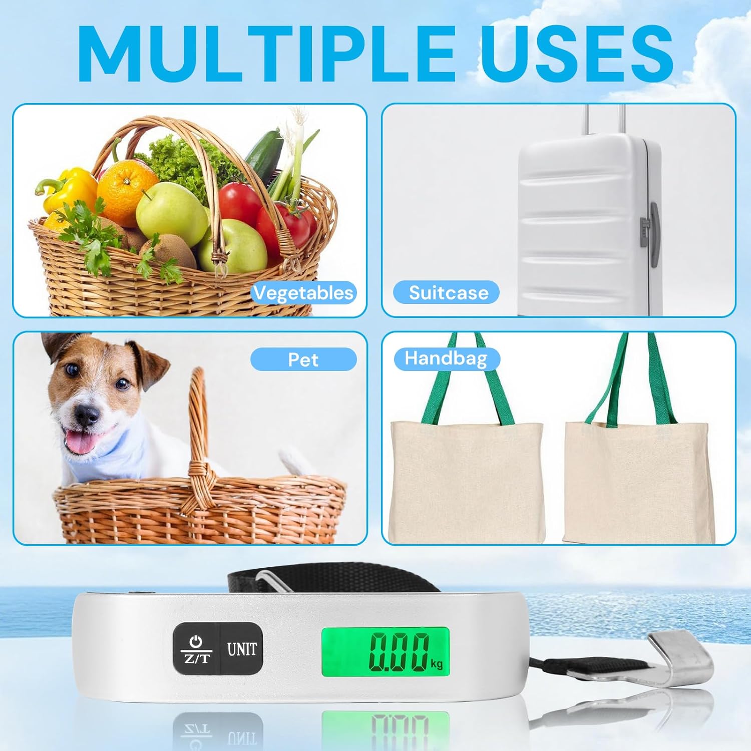 Digital Luggage Scale, 110lb Portable Suitcase Weight Scale for Travel with Backlit LCD, 4-Unit Switching, Non-Slip, Luggage Scale for Luggage, Backpacks, Packages (Battery Included) - Image 7