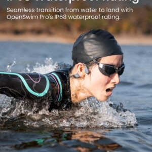 Alternative view of SHOKZ OpenSwim Pro - Open-Ear Bluetooth & MP3 Bone Conduction Sport Headphones, Swimming Headphones, IP68 Waterproof, Grey