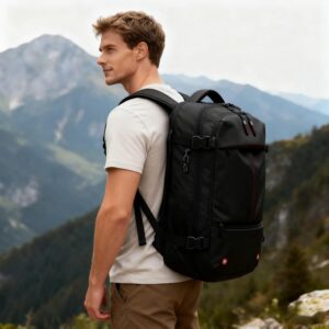 Alternative view of Travel Anti-theft Backpack,Vacuum Seal Bag wIth Air Pump,60L Expandable Air Compression with TSA Lock,Dark Green