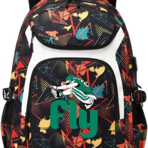 American Football Player 26 Multifunction Rugby Backpack Travel Laptop Daypack Night Reflective Strip Fans Bag (R - Pattern 3)