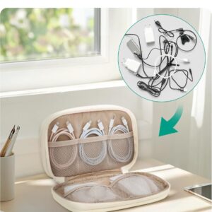 Alternative view of BAGSMART Electronics Organizer Travel Case, Cord Organizer for Women, Travel Cable Bag (Beige)