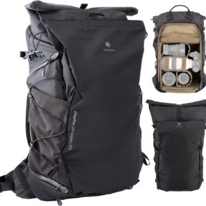 PGYTECH OnePro Ultralight Camera Backpack, Expandable Camera Bag 40L for Photographers, Outdoor Travel Bag with Dividers and 16" Laptop Sleeve, Compatible with DSLR/Drones/Mirrorless (Space Black)