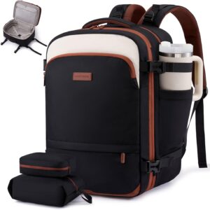 LOVEVOOK Travel Backpack for Women, 40L Large Carry On Backpack, Personal Item Travel Bag Flight Approved, Business Weekender Overnight Essentials Waterproof Back Pack With 2 Cubes, Fit 17 Inch Laptop