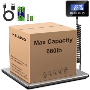 Shipping Scale, 660lbs Heavy Duty Digital Postal Scale for Packages, 0.7oz High Accurate Postage Scale for Small Business, Luggage, Home Use, Battery & Charging Cable Include