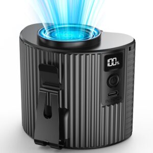 Portable Mini Waist Fan, Personal Waist Clip Fan With Max 20H Working Time, 5 Speeds 11000RPM Strong Airflow, Rechargeable Hands-free Wearable Belt Fan for Outdoor Jobsite Camping Traveling Fishing