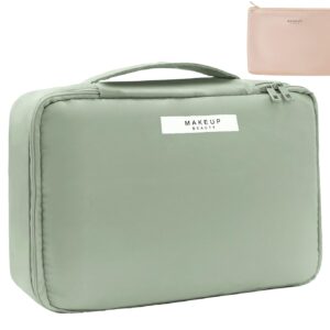 Travel Makeup Bag Cosmetic Bag Makeup Bag Toiletry bag for women and men (Green)