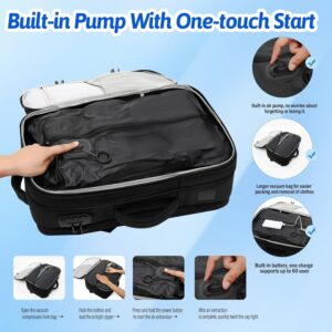 Alternative view of Vacuum Seal Travel Backpack W/Pump Built-in - 60L Water-Resistant Carry-On Vacuum Backpack Travel Bag Expandable Air Compression System with TSA Lock Fits19 Laptop (Black)