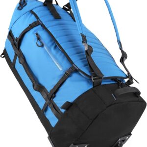 Rolling Duffle Bag with Wheels,86L 30”Carry on Luggage with Wheels,Folding Travel Bag,Duffle Backpack with Separate Shoe Compartment (blue)