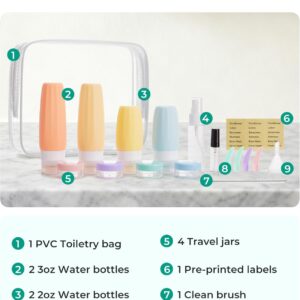 Alternative view of BAGSMART 18 Pack TSA Approved Travel Bottles for Toiletries, Leak Proof Silicone Travel Size Containers Bottles for Shampoo, Rose Pink