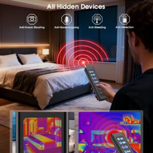 Alternative view of AI Hidden Camera Detector,High Precision Bug & WiFi Scanner Finder,All in One Hidden Devices Detector with 6 Sensitivity Levels & 4 Detection Modes,GPS Trackers for Hotel,Bathroom,Office,Car&Travel