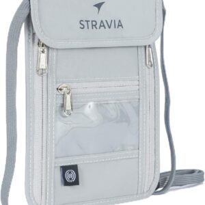 Voyager Neck Wallet – RFID Blocking Passport Holder for Travel, Slim Lightweight Hidden Neck Pouch with 5 Compartments, Adjustable 22” Strap,Splash-Resistant Travel Wallet for Cash, Cards & ID