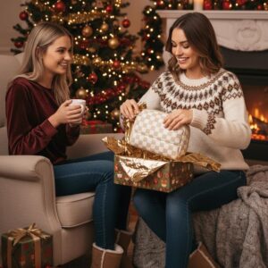 Alternative view of BAGSMART Makeup Bag, Wide Opening Cosmetic Bag Compact & Spacious, Water-Resistant Travel Organizer Pouches for Women (Khaki Checkered)