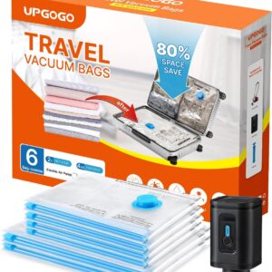 Travel Vacuum Bags Combo 6 Pack - Space Saver Vacuum Storage Bags for Clothing and Luggage
