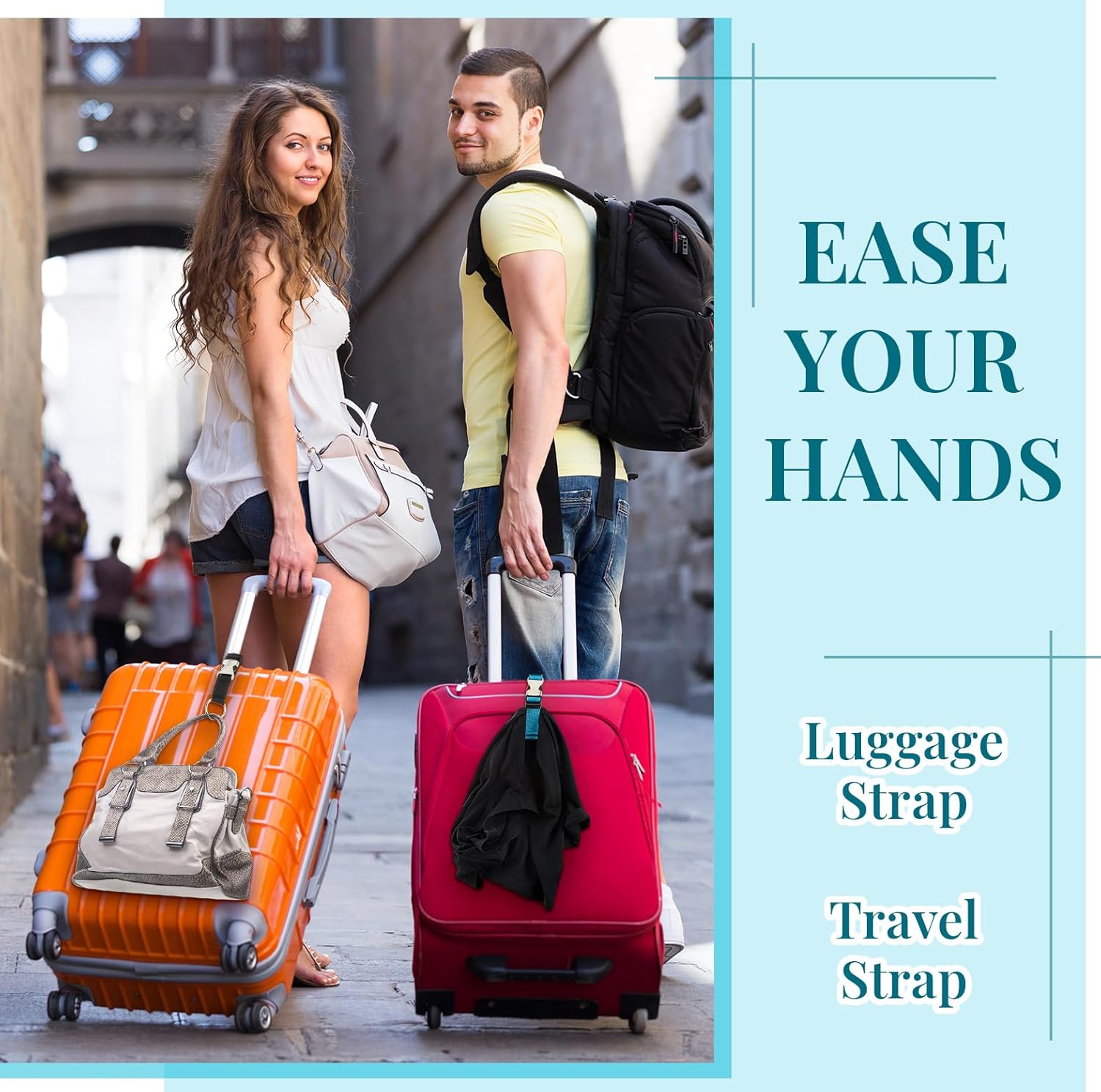 Amylove 3 Pcs Add a Bag Luggage Straps Gripper Heavy Duty Jacket Valises Strap for Travel Belt with Buckle Adjustable Baggage - Image 5