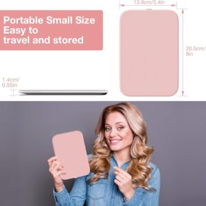 Alternative view of Kintion Travel Makeup Mirror, Portable LED Lighted Makeup Mirror, 360° Rotation Touch Screen Vanity Mirror, 60 LEDs, 3-Color Dimmable Lighting, Rechargeable Tabletop Folding Cosmetic Mirror, Pink