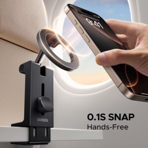 Alternative view of UGREEN Airplane Phone Holder for Magsafe Air Plane Travel Essentials Magnetic Phone Mount Compatible with iPhone 17 Air 16 15 14 Plus 13 12 Pro Max Mini Magsafe Case, Handsfree for Long Flight Flying