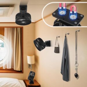 Alternative view of 6 Inch Magnetic Cruise Fan – 12000mAh Rechargeable Portable Fan with Strong Magnet Base, LED Light, 360° Rotation Head, Timer&Power Output, Perfect Cruise Essentials for All Major Cruises