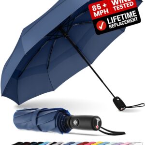 REPEL Windproof Travel Umbrella - Compact & Withstands Winds up to 85MPH , Strongest Premium Auto Folding Umbrella for Rain and Sun - Durable, Light & Portable for Women & Men , Fits Backpack & Cars